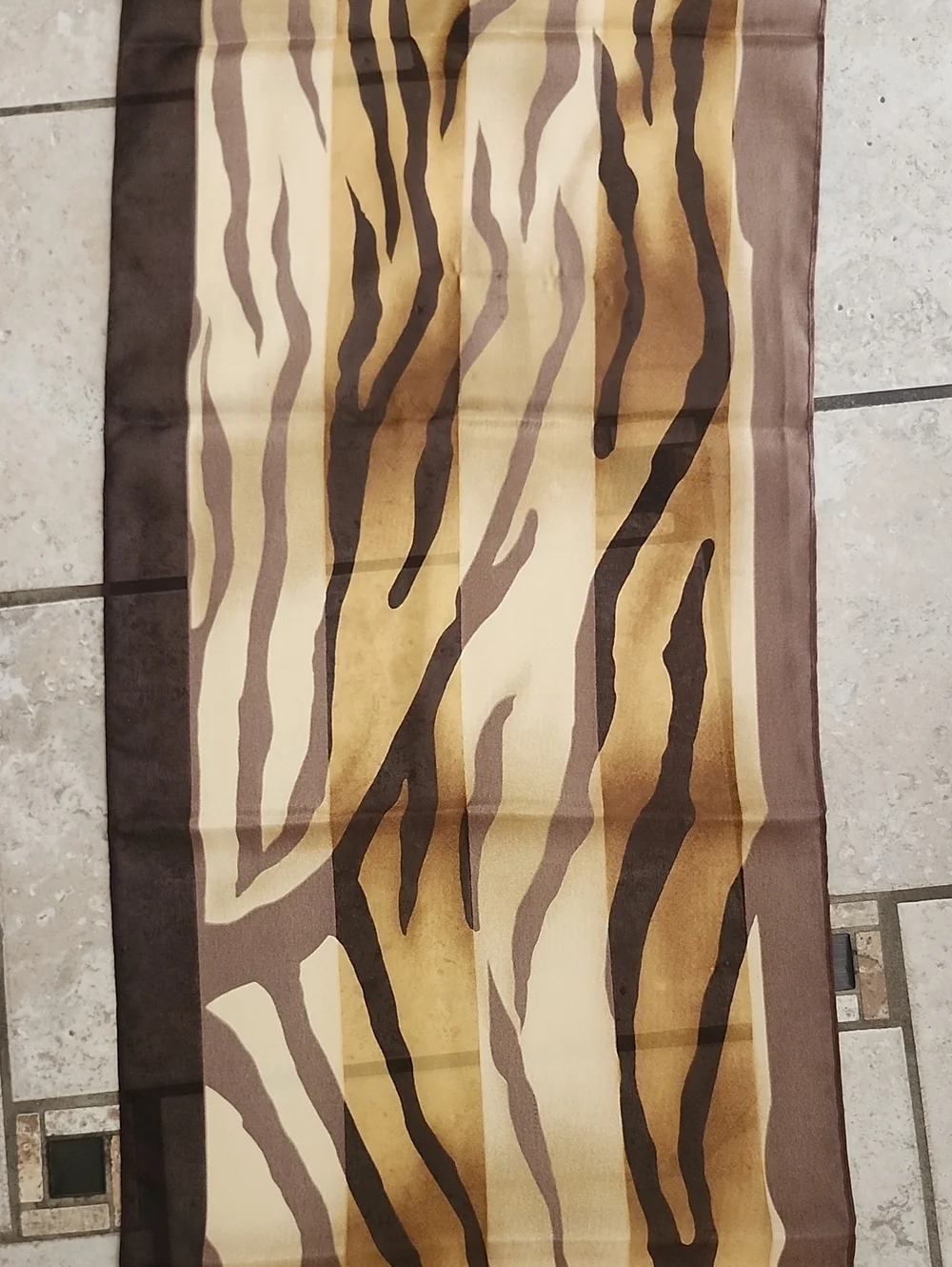 Vtg Elaine Gold For Collection XIIX Brown & Gold Zebra Print Sheer